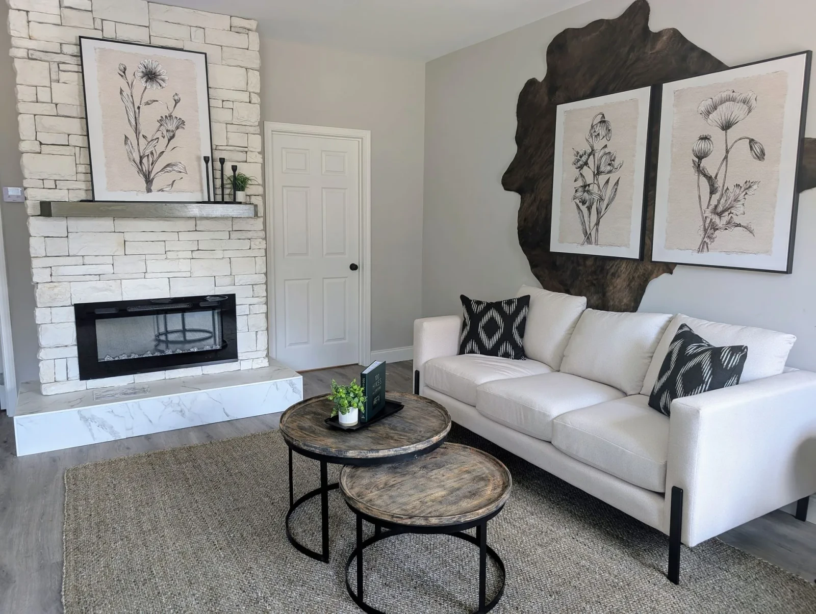 living room with fireplace