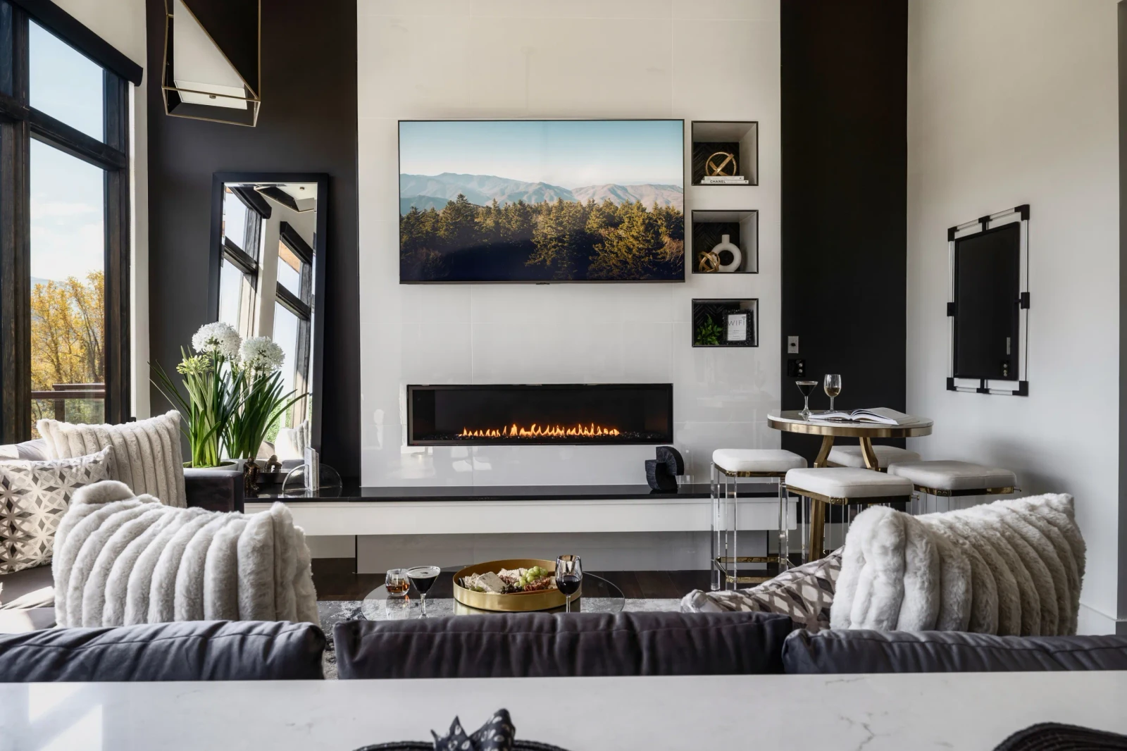 modern living room inside Gatlinburg rental