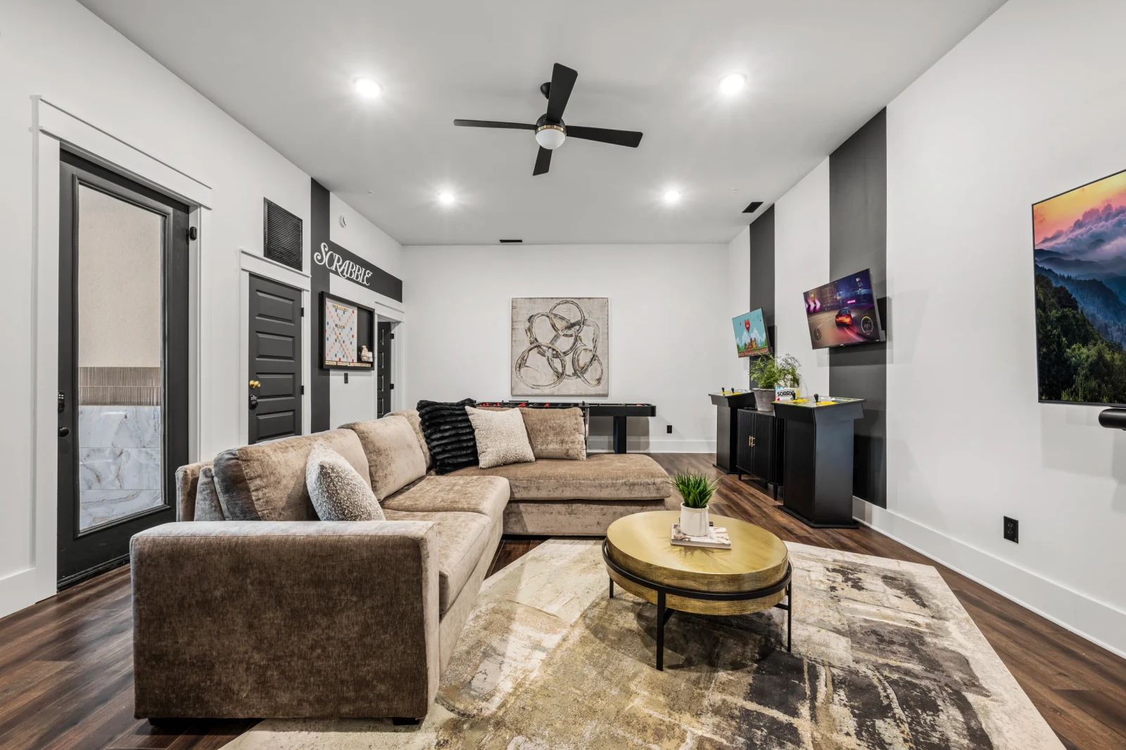 living room inside Gatlinburg rental
